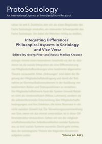 Produktbild: Integrating Differences: Philosopical Aspects in Sociology and Vice Versa