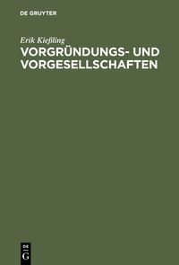 Produktbild: Vorgr&uuml;ndungs- und Vorgesellschaften
