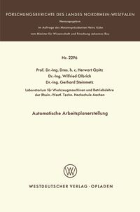 Produktbild: Automatische Arbeitsplanerstellung