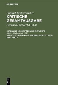 Produktbild: Schriften aus der Berliner Zeit 1800-1802