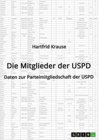 Produktbild: Die Mitglieder der USPD. Daten zur Parteimitgliedschaft der USPD