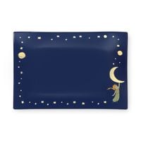 Produktbild: Glas Dekoteller, eckig 16x12cm Sternenglanz