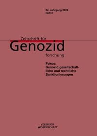 Produktbild: Zeitschrift f&uuml;r Genozidforschung, 24. Jahrgang 2026, Heft 2
