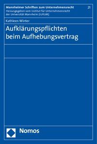 Produktbild: Aufkl&auml;rungspflichten beim Aufhebungsvertrag