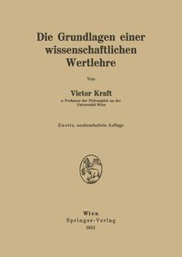 Produktbild: Die Grundlagen einer wissenschaftlichen Wertlehre