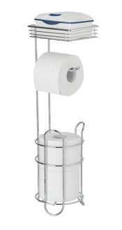 Produktbild: Toilettenpapierhalter stehend mit Ablage, Chrom, mit Ersatzrollenhalter