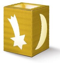 Produktbild: URSUS Laternenzeit Deko-Laternen Mond & Sterne, sonnengelb, rubinrot, mittelblau und dunkelgr&uuml;n, 12er Set