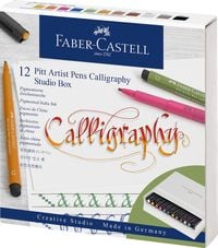 Produktbild: Faber-Castell Tuschestifte Pitt Artist Pens, Calligraphy Studio, 12er Atelierbox