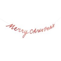 Produktbild: Girlande Merry Christmas, Glitter, Rot MIX, L&auml;nge 3m