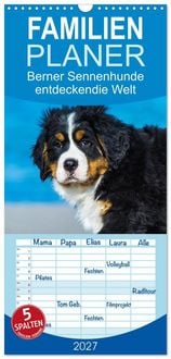 Produktbild: Familienplaner 2027 - Seeb&auml;rchen entdecken die Welt - Berner Sennenhunde mit 5 Spalten (Wandkalender, 21 x 45 cm) CALVENDO