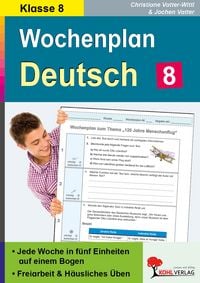 Produktbild: Wochenplan Deutsch / Klasse 8