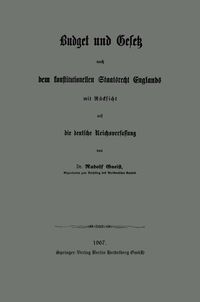 Produktbild: Budget und Gesetz nach dem konstitutionellen Staatsrecht Englands