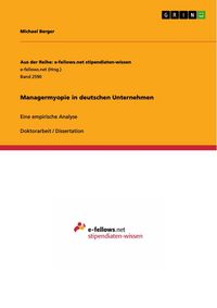 Produktbild: Managermyopie in deutschen Unternehmen