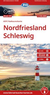 Produktbild: BVA ADFC Radtourenkarte Nordfriesland, Schleswig 1:150.000