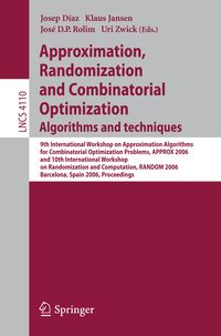 Produktbild: Approximation, Randomization, and Combinatorial Optimization. Algorithms and Techniques