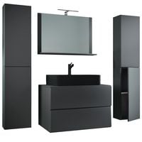 Produktbild: 5-tlg Waschtisch Badm&ouml;bel 80cm Lendas XL Schublade