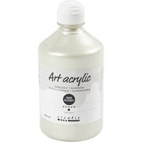 Produktbild: Creativ Company Acrylfarbe, Mattgl&auml;nzend, Deckend, Perlsilber, 500 ml/ 1 Fl.