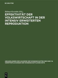 Produktbild: Effektivit&auml;t der Volkswirtschaft in der intensiv erweiterten Reproduktion
