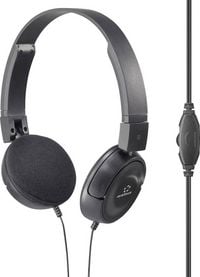 Produktbild: Renkforce RF-HS-130 On Ear Kopfh&ouml;rer kabelgebunden Stereo Schwarz Lautst&auml;rkeregelung