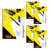 Produktbild: Idena Bundle Collegebl&ouml;cke Lineatur 27 liniert mit Doppelrand 80 Blatt 70g/m&sup2; DIN A4, 5er Pack