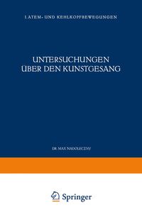 Produktbild: Untersuchungen &uuml;ber den Kunstgesang