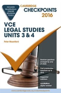 Produktbild: Cambridge Checkpoints Vce Legal Studies Units 3 and 4 2016 and Quiz Me More