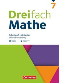 Produktbild: Dreifach Mathe 7. Schuljahr - Berlin und Brandenburg - Arbeitsheft mit Medien und Lösungen