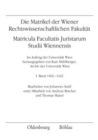 Produktbild: Die Matrikel der Wiener Rechtswissenschaftlichen Fakult&auml;t