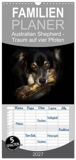 Produktbild: Familienplaner 2027 - Australian Shepherd - Traum auf vier Pfoten mit 5 Spalten (Wandkalender, 21 x 45 cm) CALVENDO