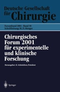 Produktbild: Chirurgisches Forum 2001 f&uuml;r experimentelle und klinische Forschung