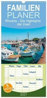 Produktbild: Familienplaner 2027 - Rhodos - Die Highlights der Insel mit 5 Spalten (Wandkalender, 21 x 45 cm) CALVENDO