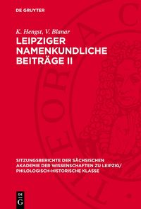 Produktbild: Leipziger namenkundliche Beitr&auml;ge II