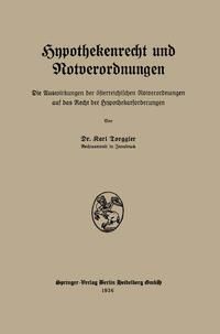 Produktbild: Hypothekenrecht und Notverordnungen