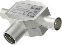 Produktbild: hama 00205236 Antennen-Verteiler, Koax-Kupplung- 2 Koax-Stecker, Metall