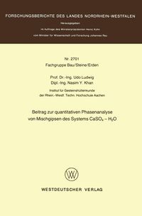 Produktbild: Beitrag zur quantitativen Phasenanalyse von Mischgipsen des Systems CaSO4 - H2O
