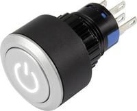 Produktbild: TRU COMPONENTS 1303032 LAS1-AWY-11T/W/12V/P Drucktaster 250 V/AC 3 A 1 x Aus/(Ein) tastend Wei&szlig; IP65 1 St.
