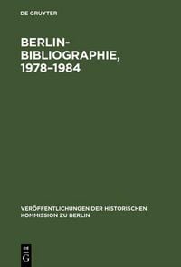 Produktbild: Berlin-Bibliographie, 1978-1984