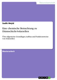 Produktbild: Eine chemische Betrachtung zu D&uuml;nnschicht-Solarzellen
