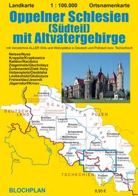 Produktbild: Landkarte Oppelner Schlesien (S&uuml;dteil) mit Altvatergebirge