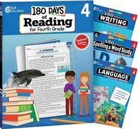 Produktbild: 180 Days(r) Reading 2nd Ed, Writing, Spelling, & Language Grade 4: 4-Book Set