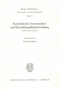 Produktbild: Systemtheorie, Systemanalyse und Entwicklungsl&auml;nderforschung.