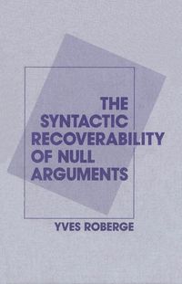 Produktbild: Syntactic Recoverability of Null Arguments
