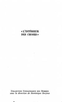 Produktbild: L'interieur des Choses