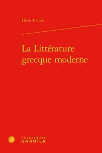 Produktbild: La Litterature Grecque Moderne