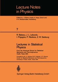 Produktbild: Lectures in Statistical Physics
