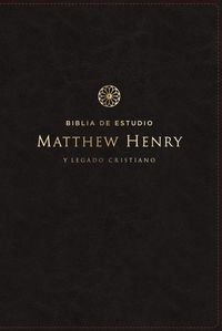 Produktbild: RVR, Biblia de estudio Matthew Henry y legado cristiano, Leathersoft, Negro, Interior a dos colores, Comfort Print