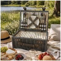 Produktbild: HTI-Living Picknickkorb f&uuml;r 4 Personen Finie Grau Picknickkorb f&uuml;r 4 Personen Finie Grau