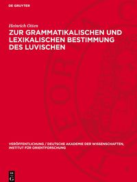 Produktbild: Zur grammatikalischen und lexikalischen Bestimmung des Luvischen