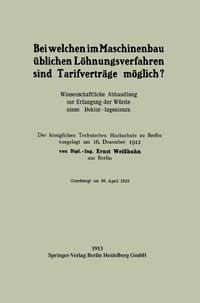 Produktbild: Bei welchen im Maschinenbau &uuml;blichen L&ouml;hnungsverfahren sind Tarifvertr&auml;ge m&ouml;glich?