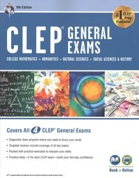 Produktbild: Clep(r) General Exams Book + Online, 9th Ed. (Includes College Math, Humanities, Natural Sciences, and Social Sciences & History)